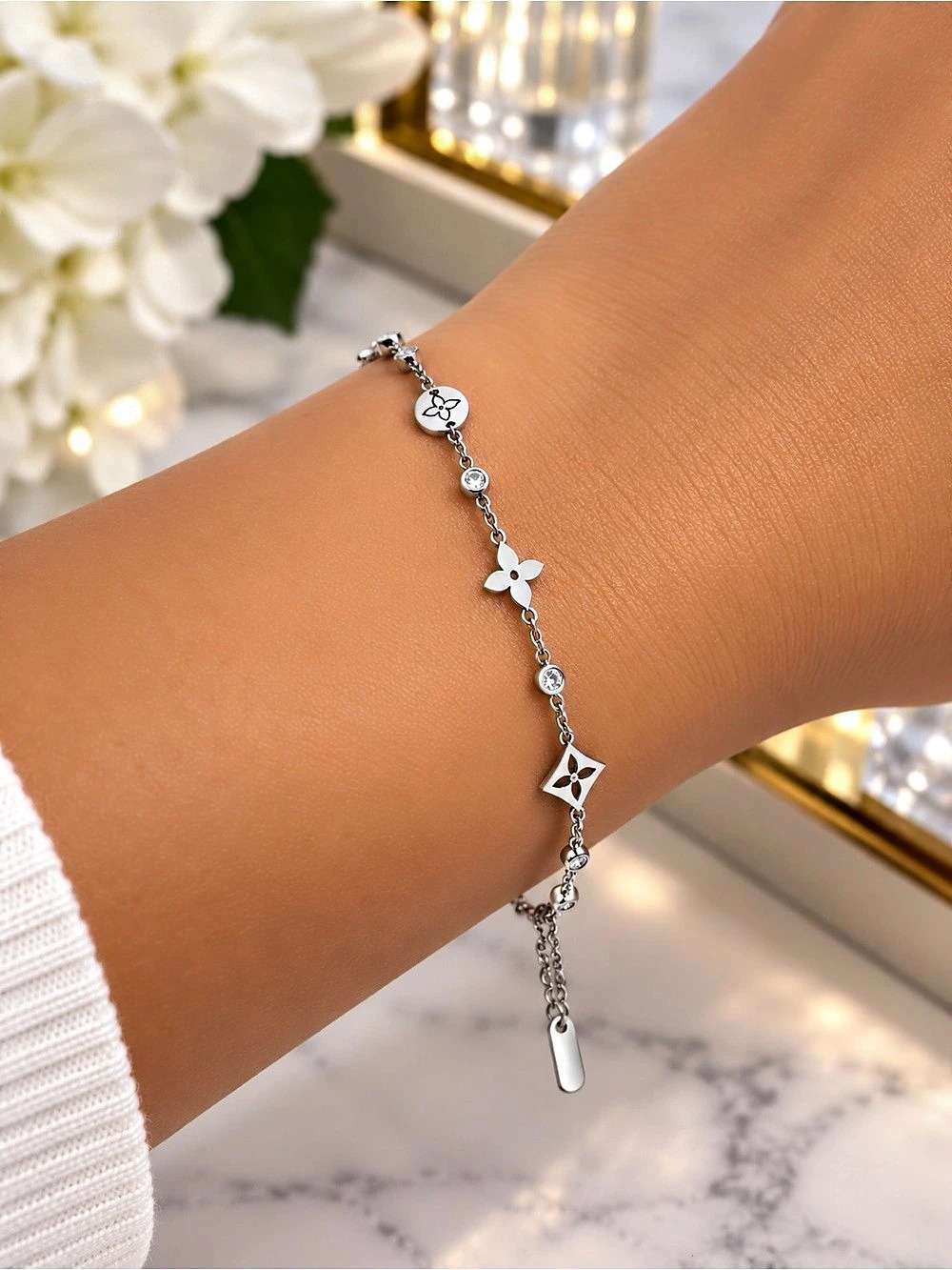 Silver-Tone Charm Bracelet